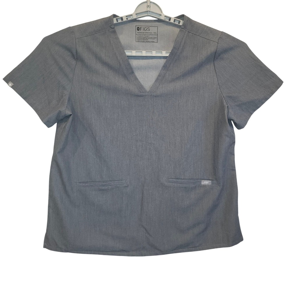 FIGS Casma Technical Collection Gray V-Neck Scrub Top XXL FW1100 Mens Womens